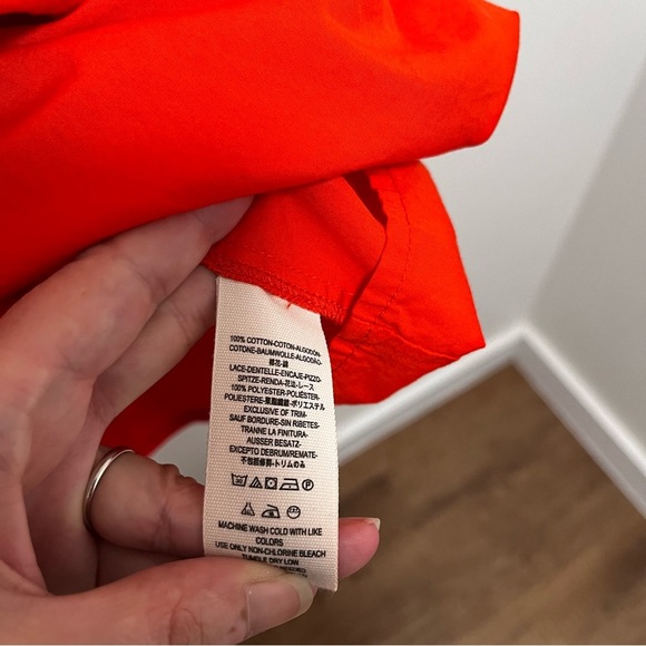 FREE PEOPLE Orange Cotton Mini Dress / Romper Size Large - Picture 5 of 9